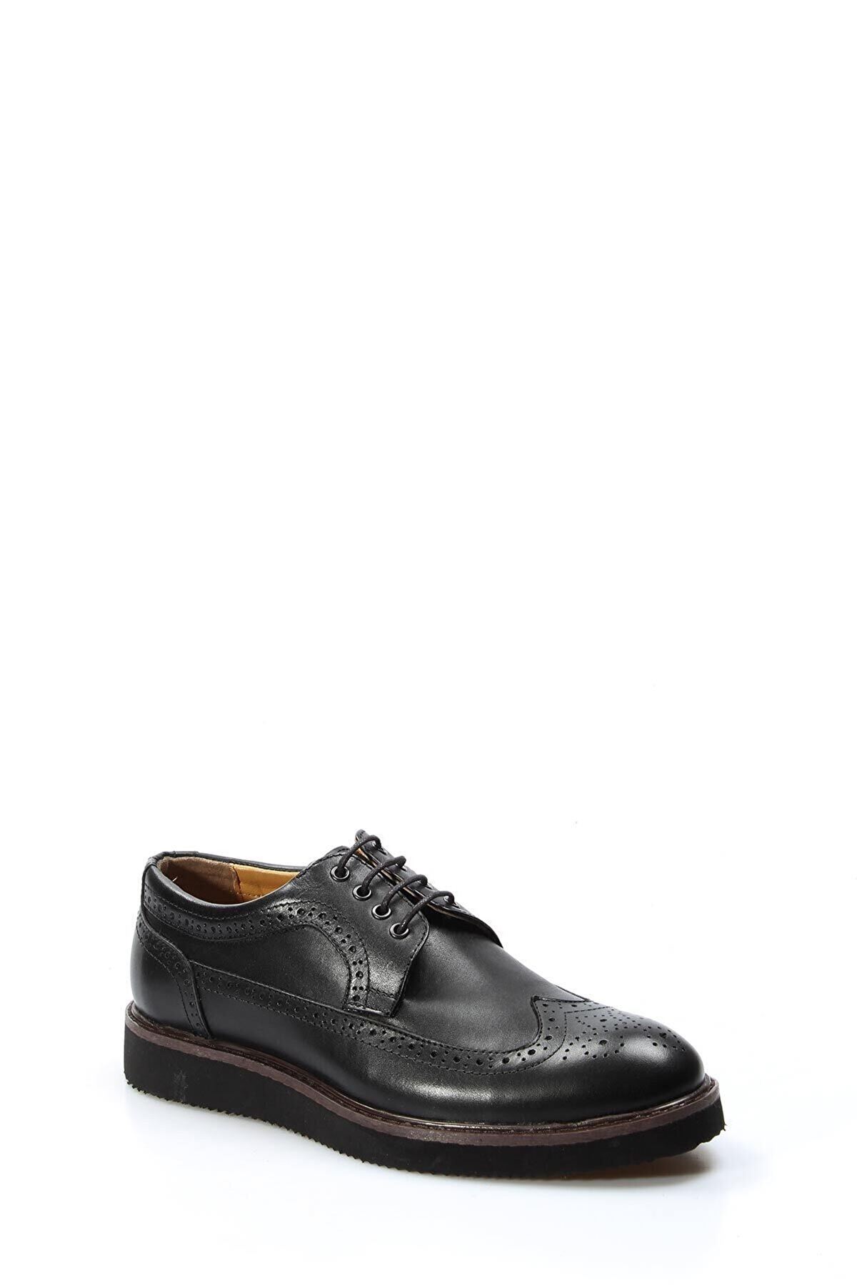 Gizli Topuklu Hakiki Deri Siyah Erkek Oxford Ayakkabı MYY129