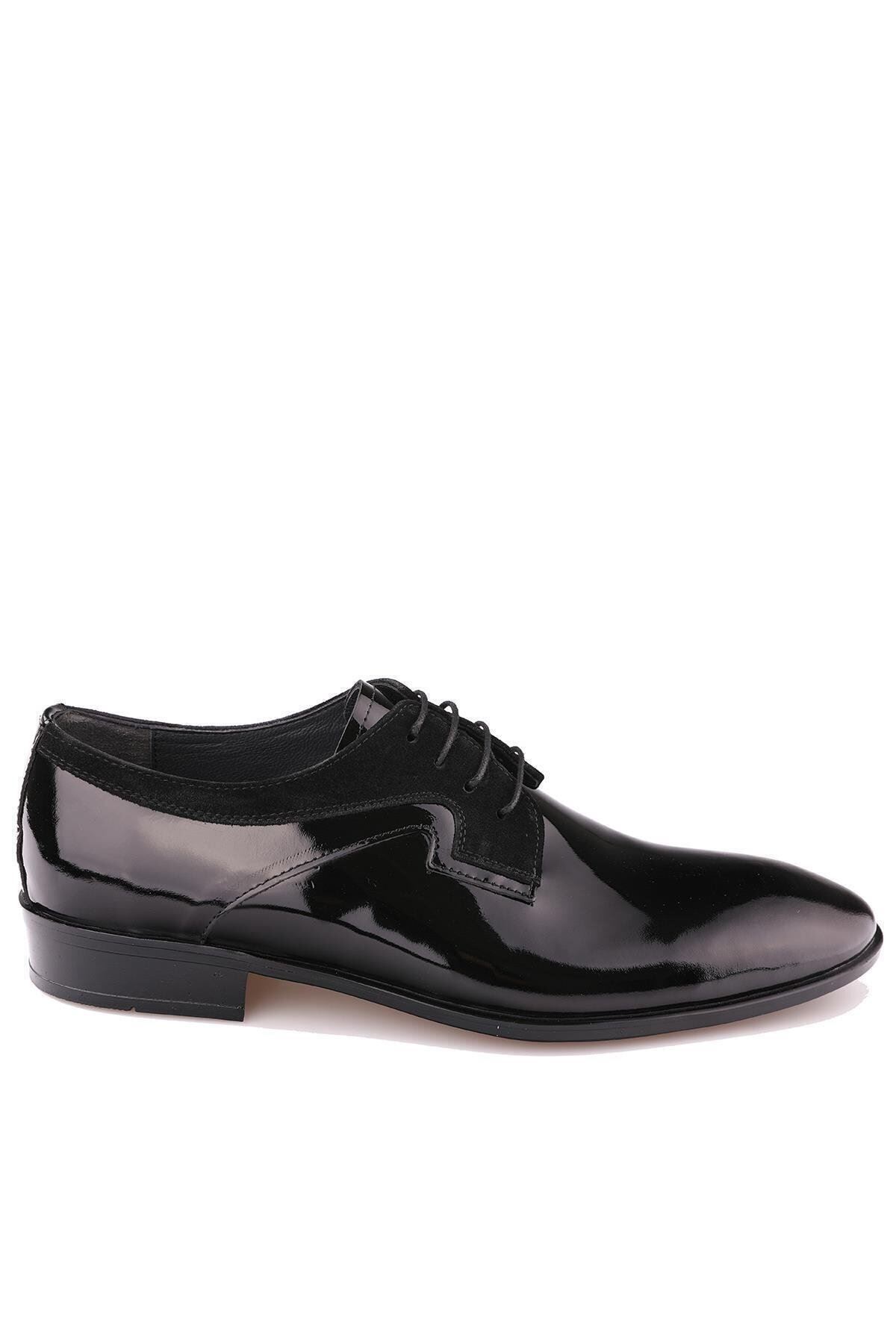 Gizli Topuklu Hakiki Deri Siyah Erkek Klasik Ayakkabı MYY136