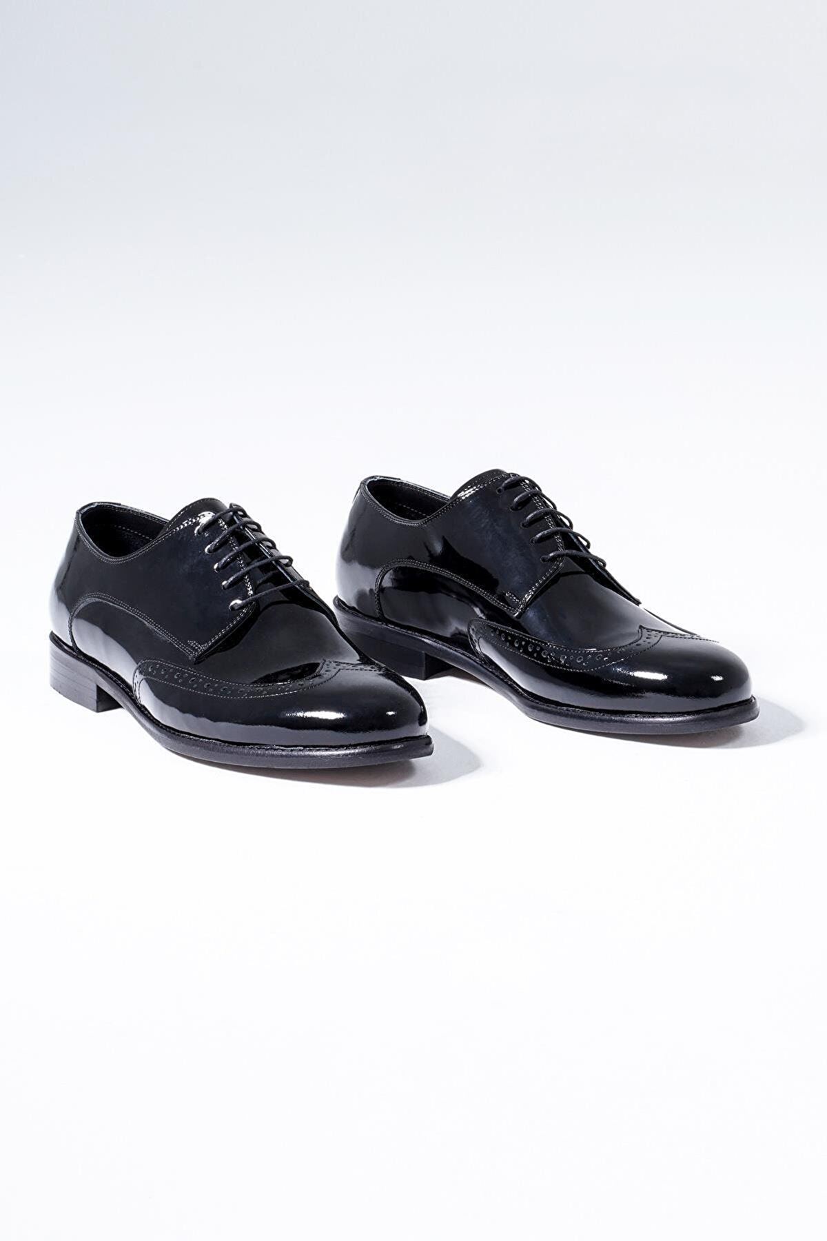 Gizli Topuklu Hakiki Deri Siyah Erkek Klasik Ayakkabı MYY137
