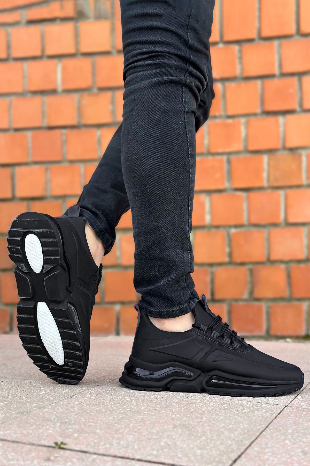 Boy Uzatan Ayakkabı Gizli Topuklu Siyah Luxury Erkek Spor Ayakkabı MYY400