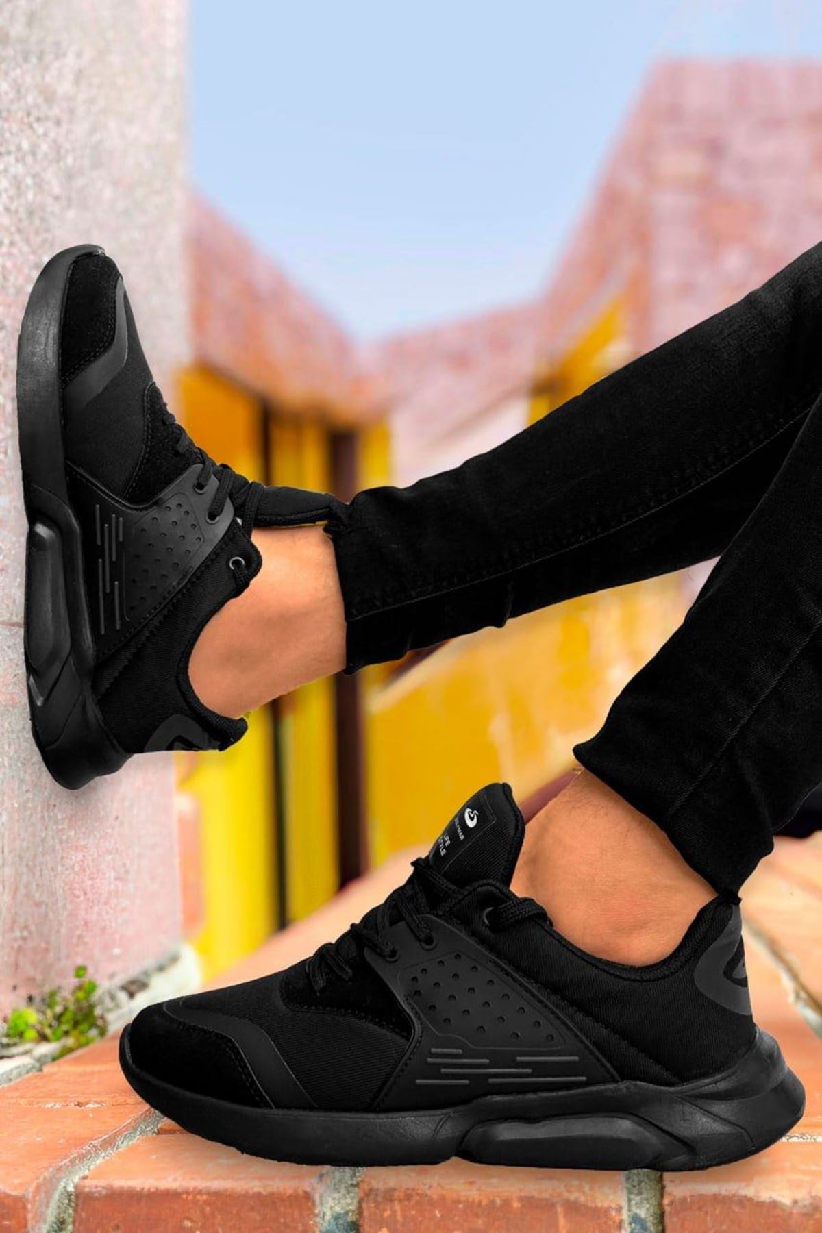 Boy Uzatan Ayakkabı Gizli Topuklu Siyah Vultrun Yazlık Erkek Spor Ayakkabı MYY499