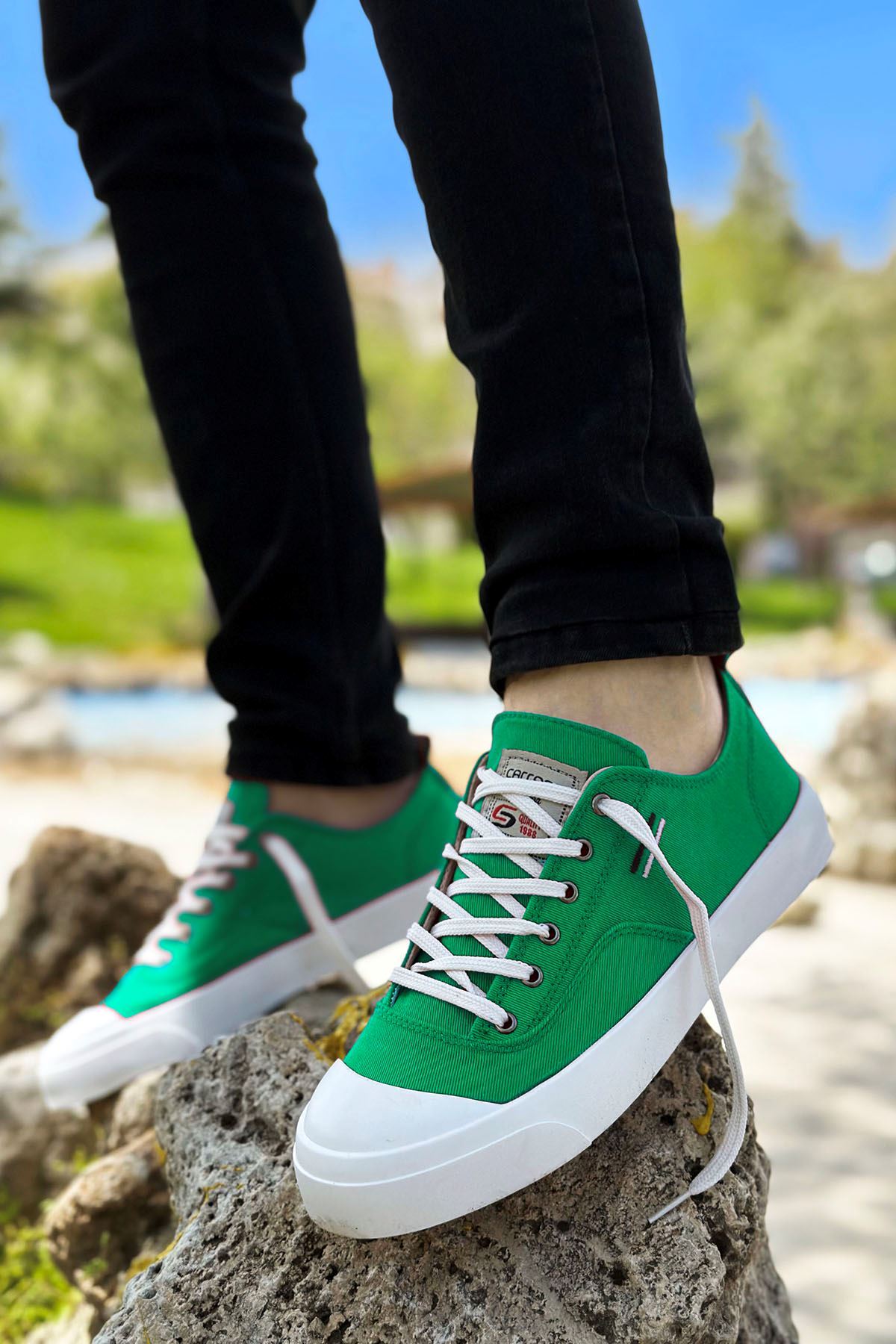 Boy Uzatan Ayakkabı Gizli Topuklu Yeşil Hoops Erkek Spor Ayakkabı MYY481
