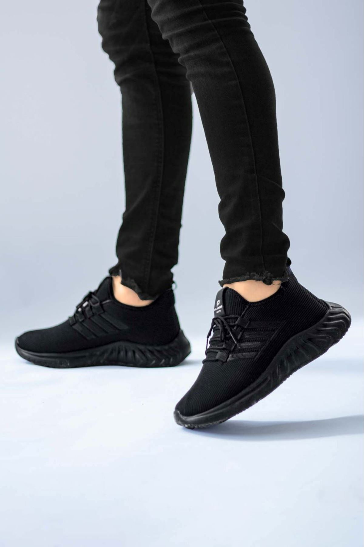 Boy Uzatan Ayakkabı Gizli Topuklu Siyah Çizgili Yazlık Erkek Spor Ayakkabı MYY487
