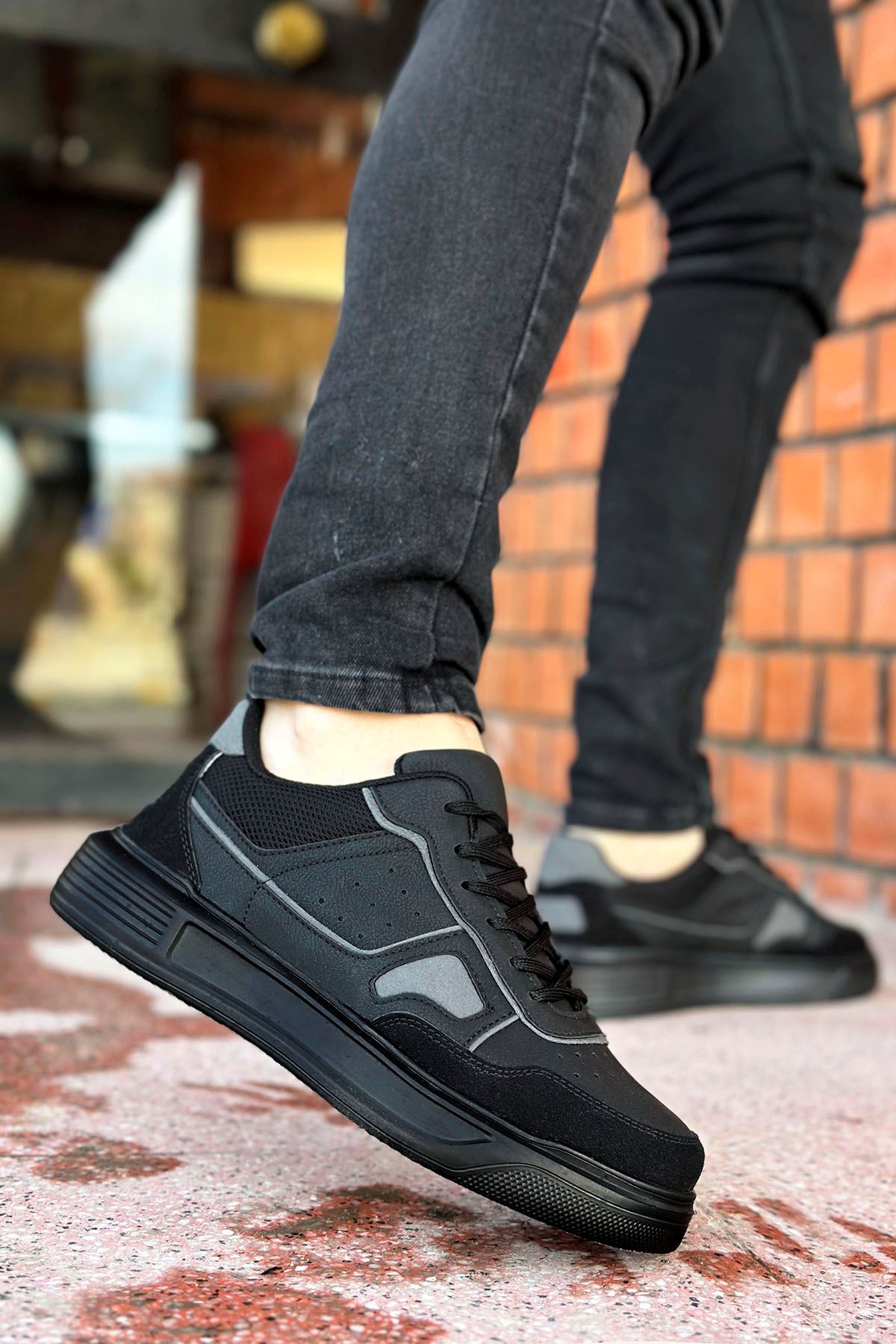 Boy Uzatan Ayakkabı Gizli Topuklu Siyah Ultra Light Erkek Spor Ayakkabı MYY510