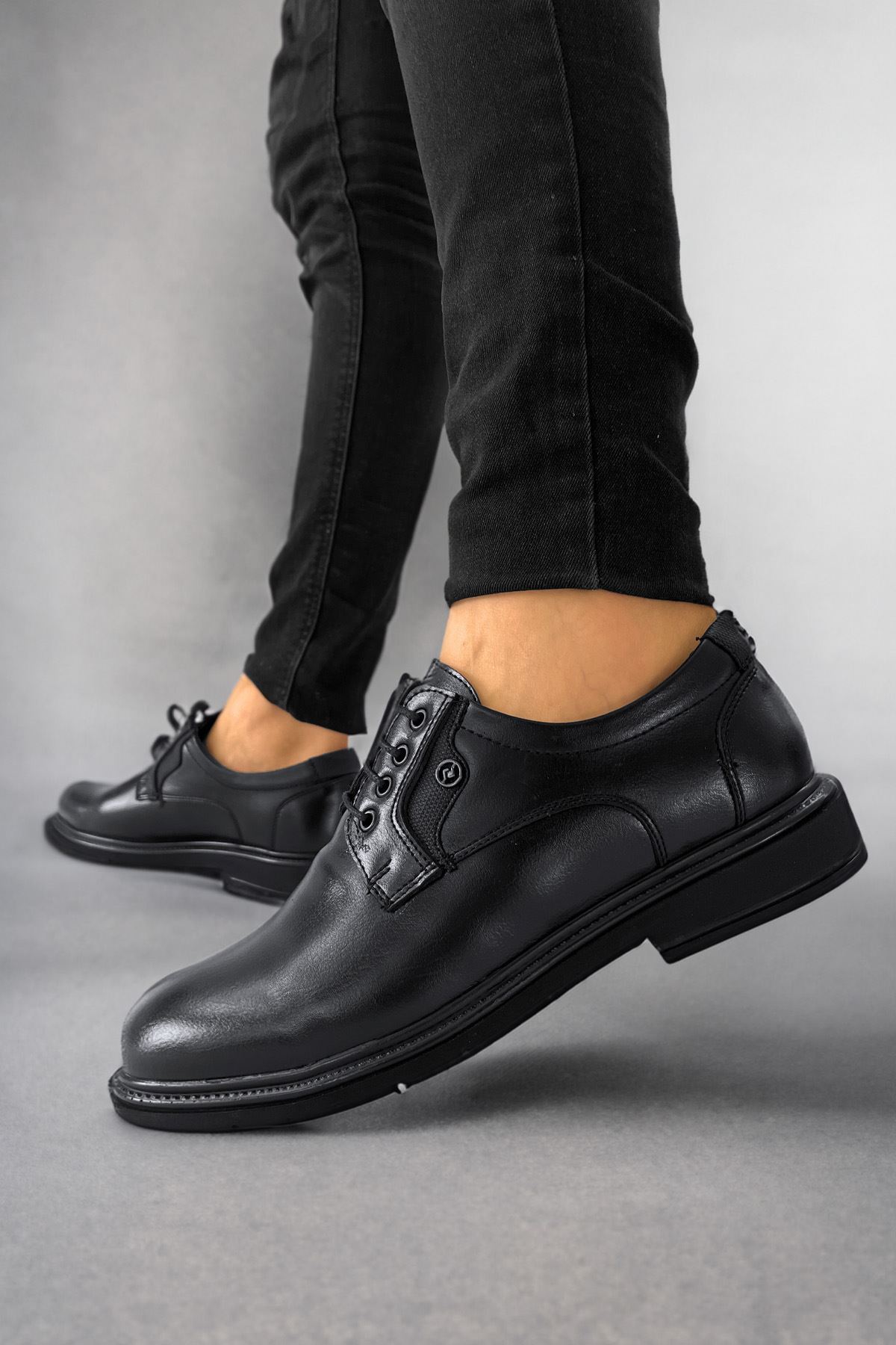 Boy Uzatan Ayakkabı Gizli Topuklu Siyah Cilt Erkek Klasik Ayakkabı MYY531