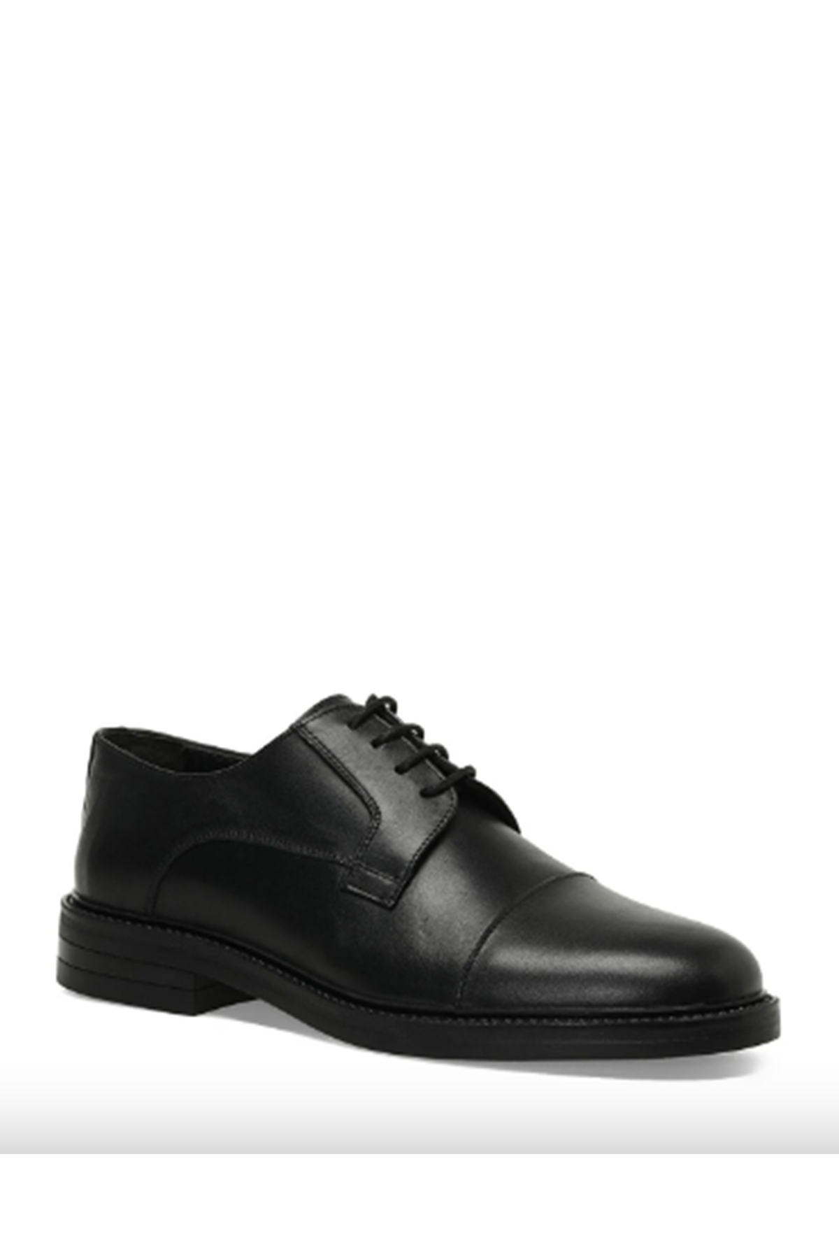 Boy Uzatan Ayakkabı Gizli Topuklu Hakiki Deri TROP 3PR Siyah Erkek Klasik Ayakkabı MYY247