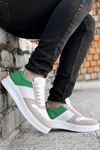Boy Uzatan Gizli Topuklu Beyaz Yeşil Erkek Spor Ayakkabı MYY436