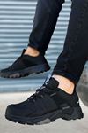 Boy Uzatan Ayakkabı Gizli Topuklu Siyah Füme Outdoor Trekking Erkek Ayakkabı MYY509